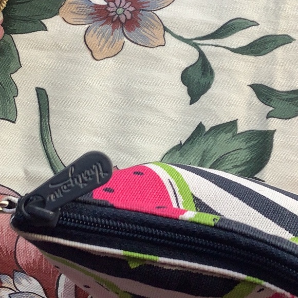 Cosmetic bag by ThirtyOne NWOT watermelon detail. Zipper compartment pin… - Picture 6 of 7